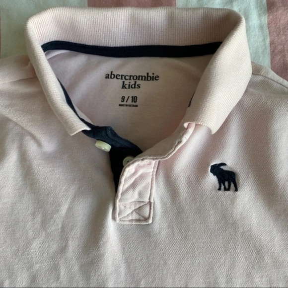 Top tee shirt Polo Abercrombie Kids 9 / 10 short sleeves pink - Picture 2 of 3